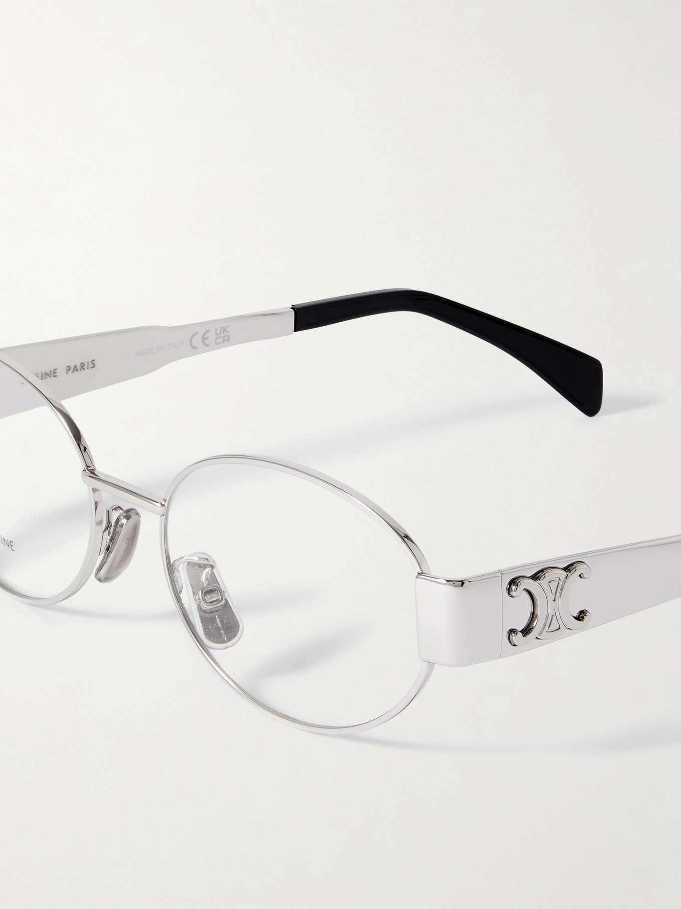 Triomphe oval-frame silver-tone optical glasses - 4