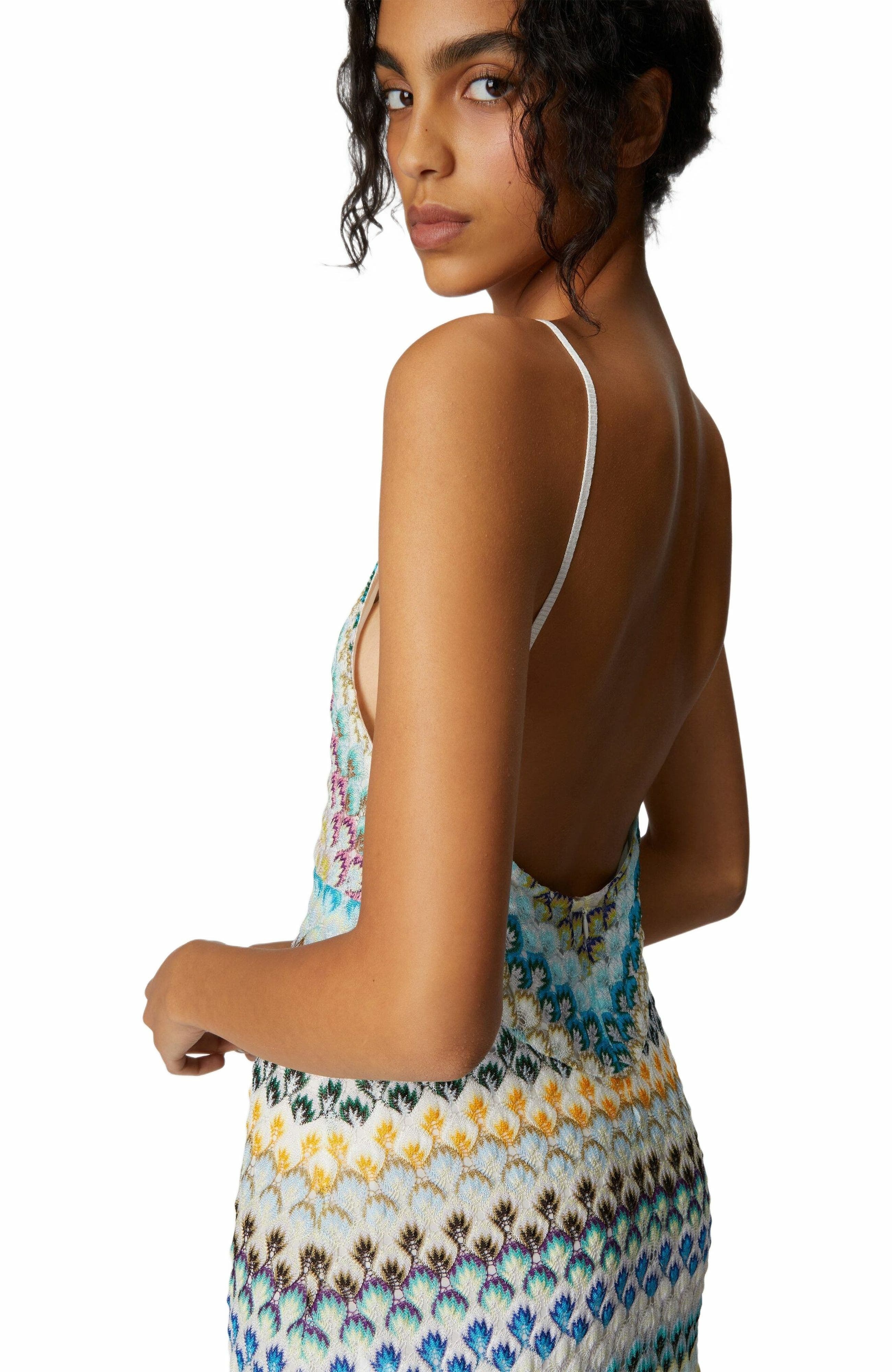 Missoni Sleeveless Mini Dress With Lace Tiered Skirt in Multicoloured at Nordstrom - 7