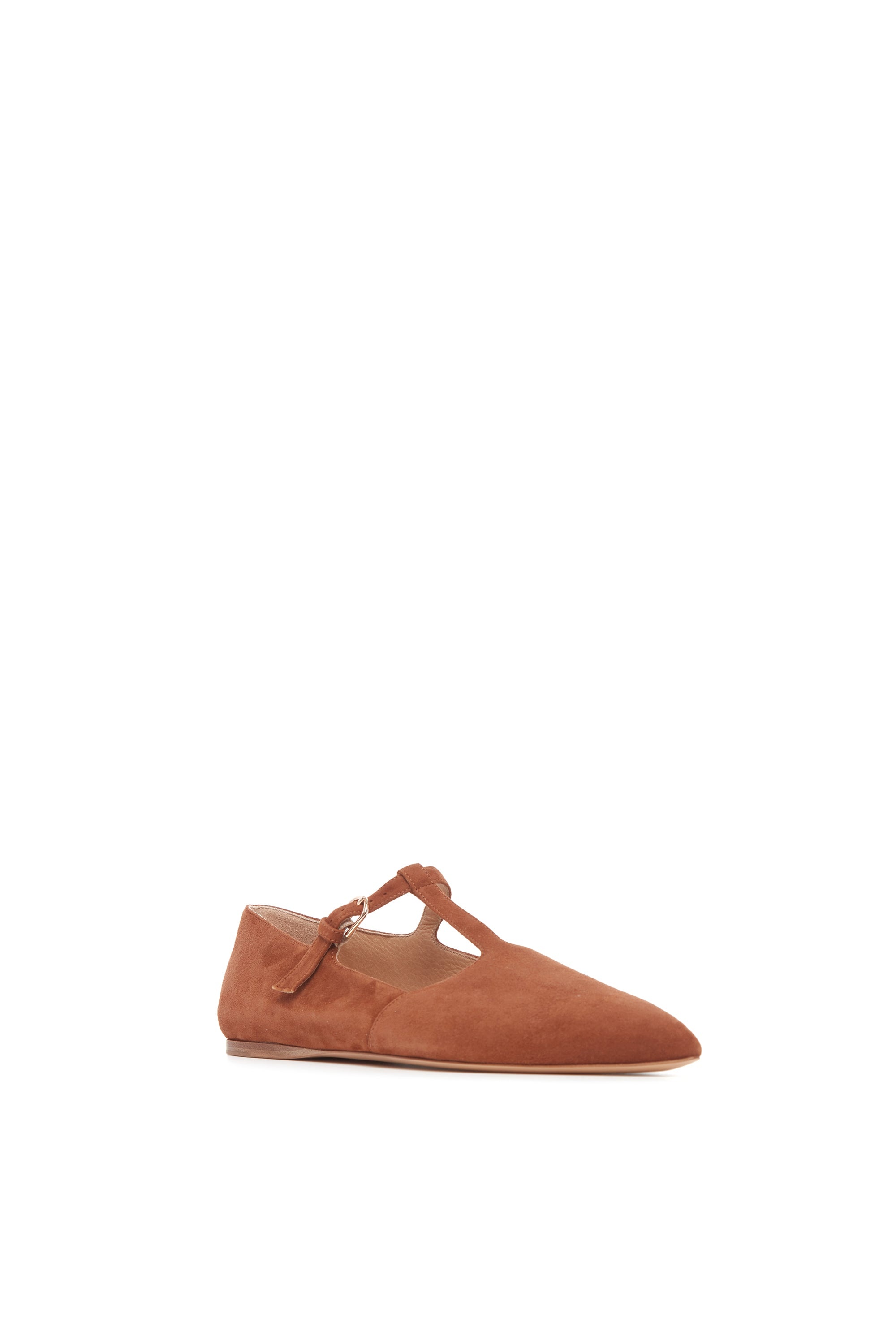Lola Ballerina Flat in Cognac Suede - 2