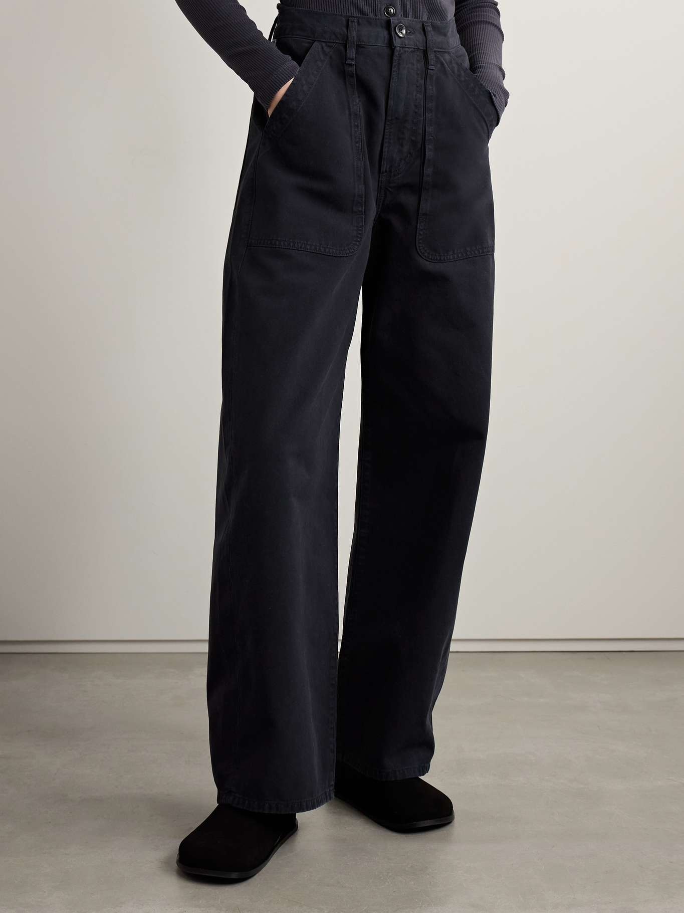 Ayla Cargo high-rise wide-leg jeans Black - 3
