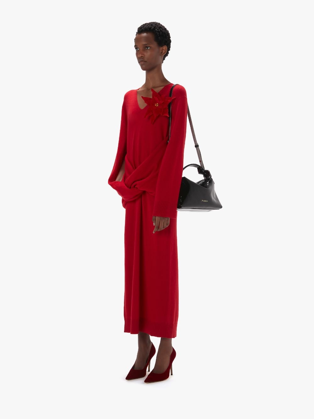 FRONT DRAPE DRESS - 4