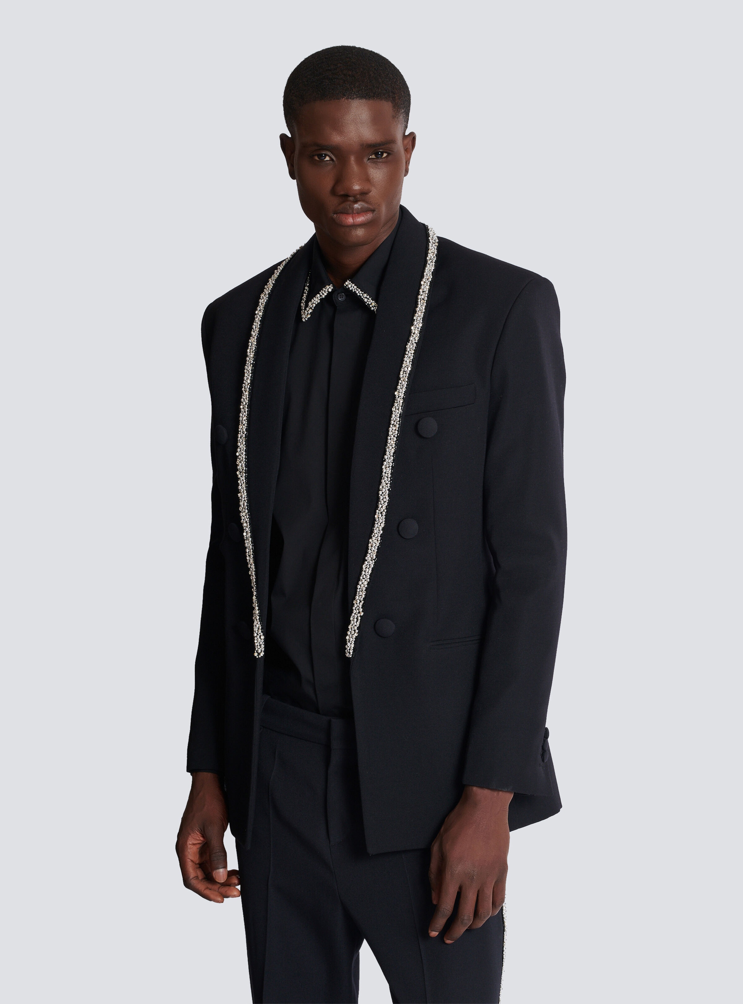 Grain de poudre jacket with embroidered collar - 6