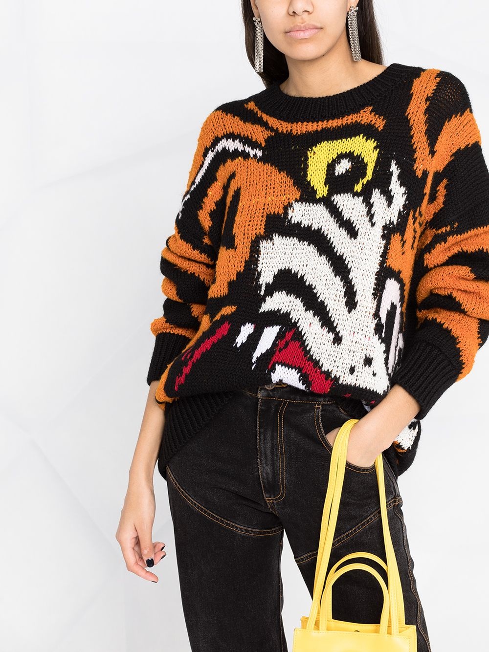 tiger-intarsia jumper - 5
