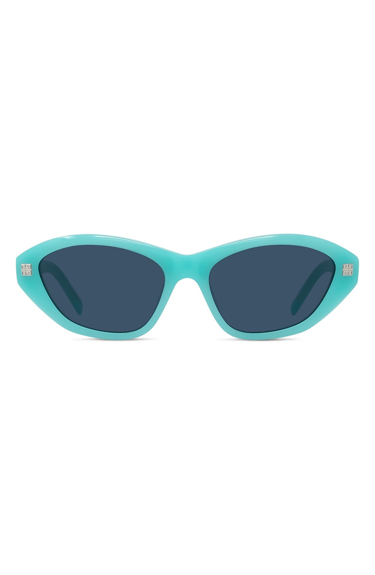 Givenchy GV Day 55mm Cat Eye Sunglasses in Shiny Light Blue /Blue at Nordstrom - 1