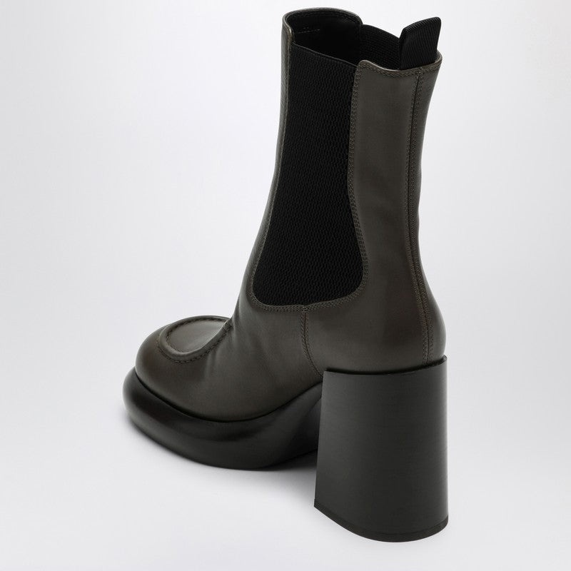 Burberry Chelsea Wedge Boot In Dark Green Leather Women - 2