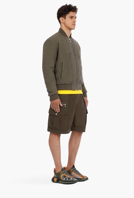 Reversible khaki cotton bomber jacket - 7