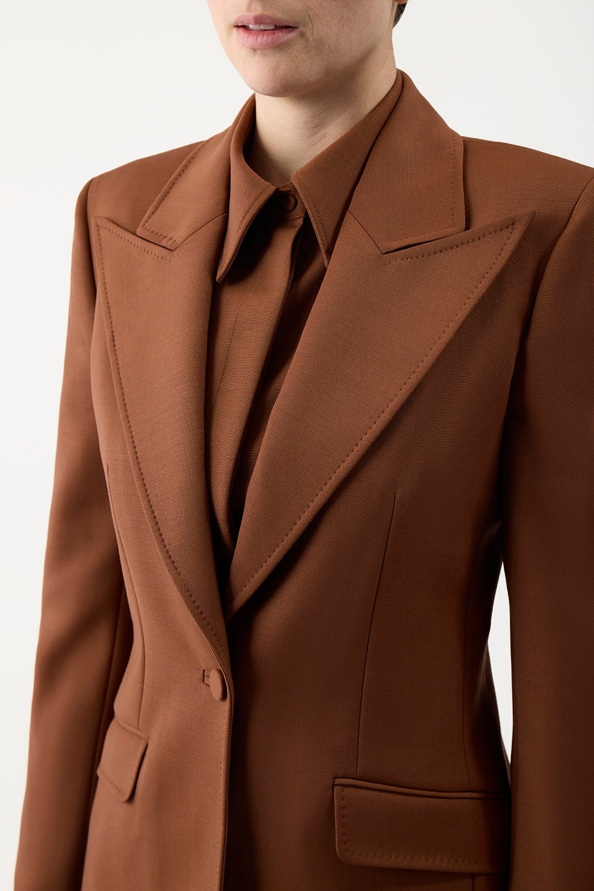 Leiva Blazer in Cognac Sportswear Wool - 5