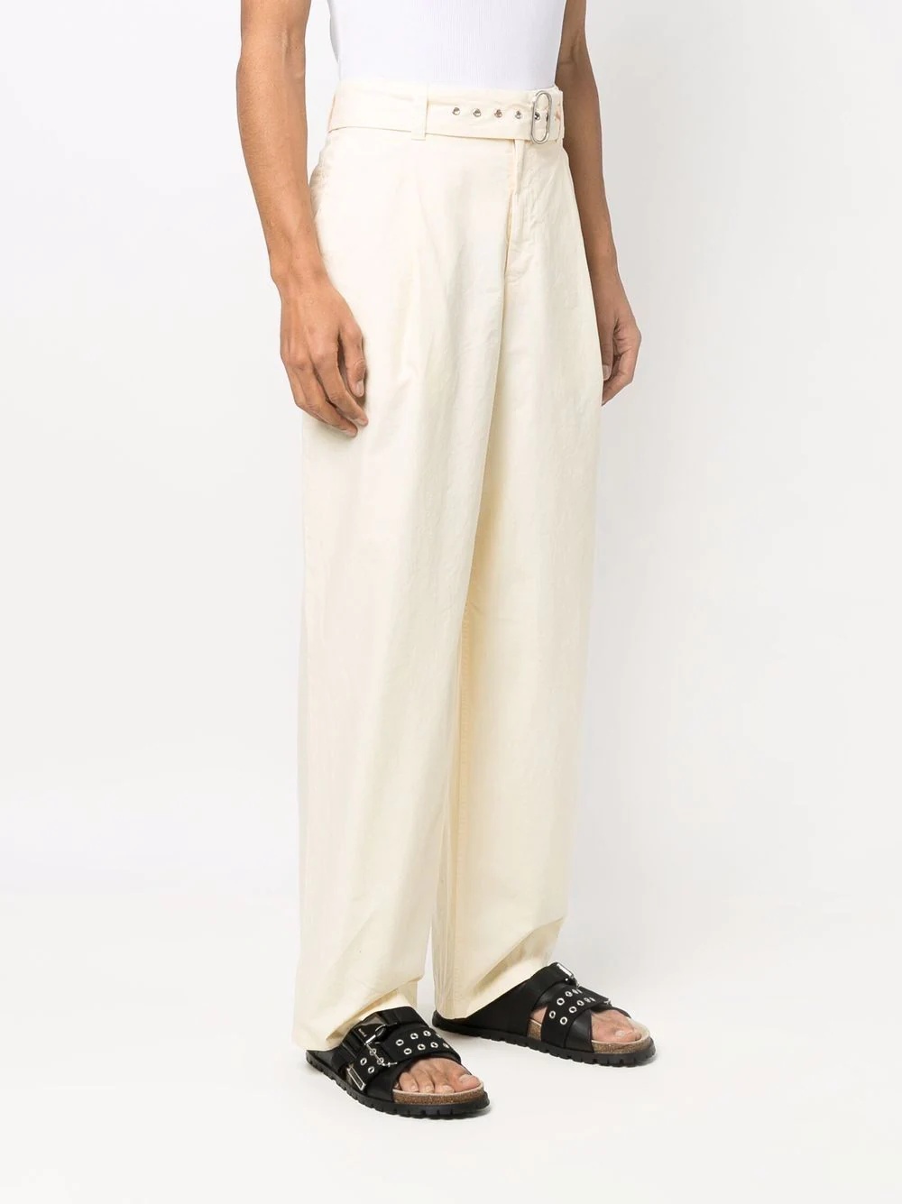 wide-leg cotton trousers - 3