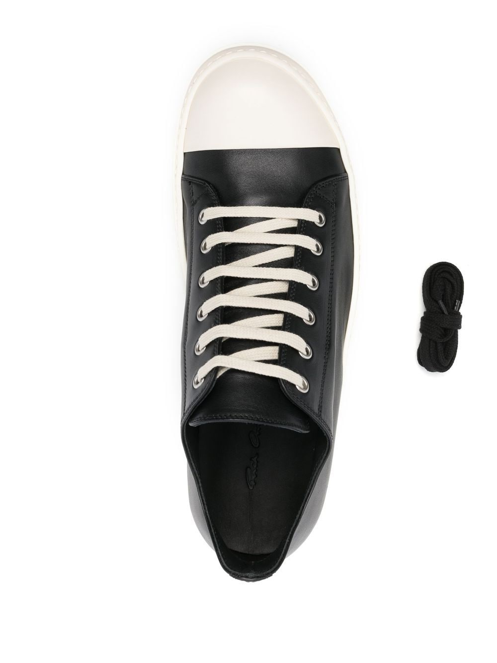 leather low-top sneakers - 4