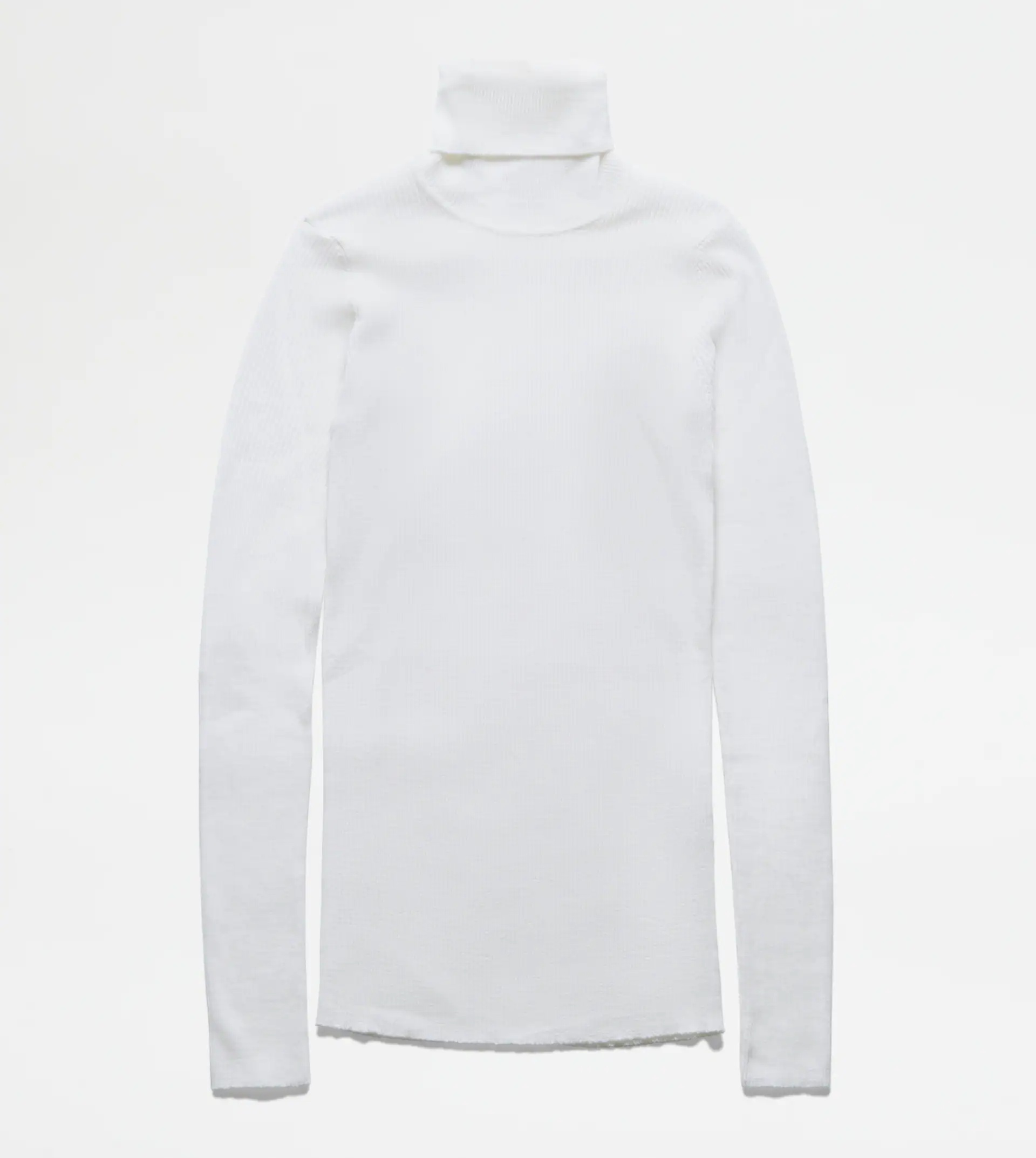 HIGH NECK JUMPER IN WOOL - WHITE - 1