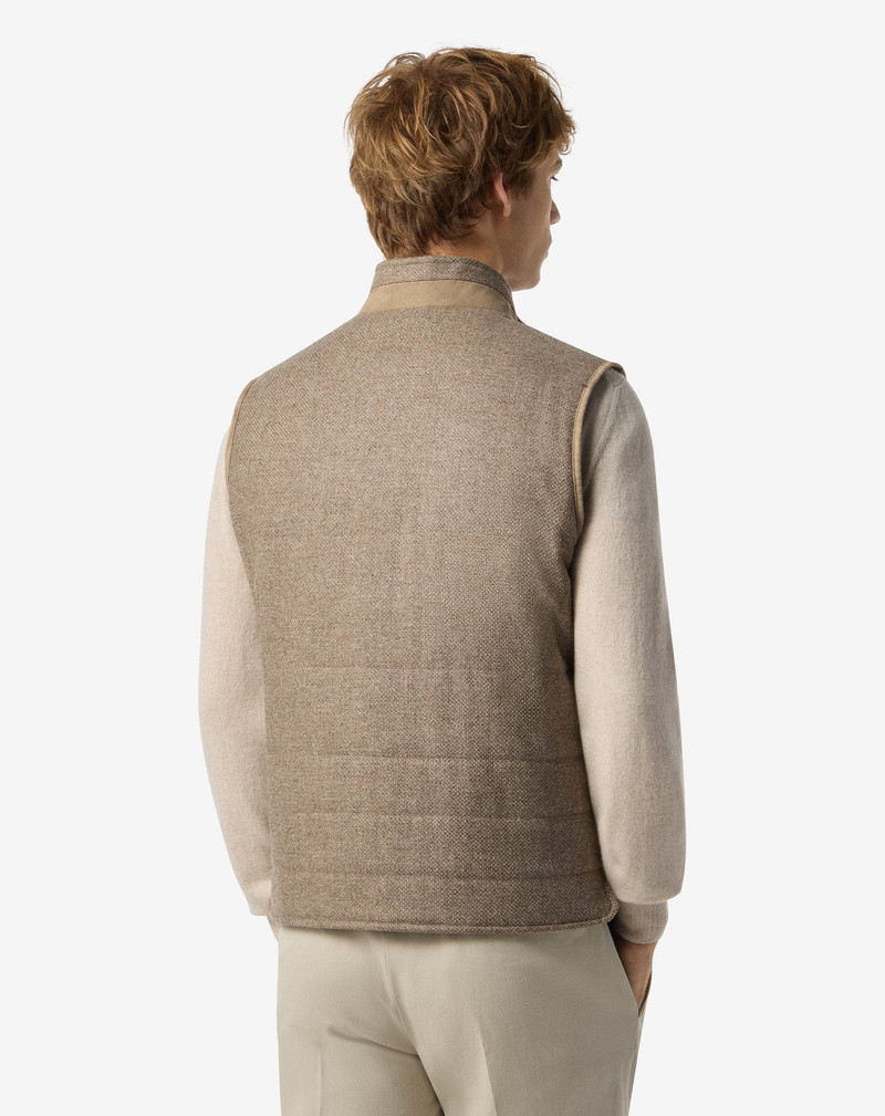 Brown micropatterned wool and cashmere waistcoat 3