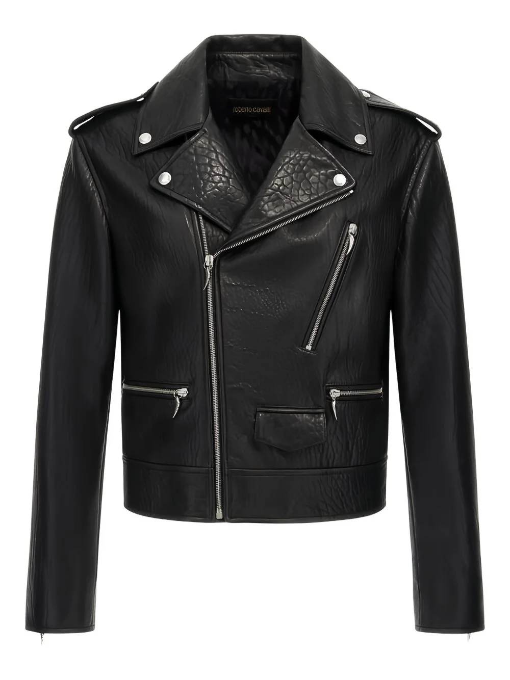 sheepskin biker jacket - 1
