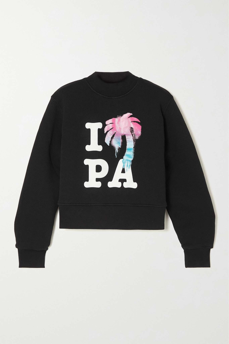 I Love PA cropped printed cotton-jersey sweatshirt 1