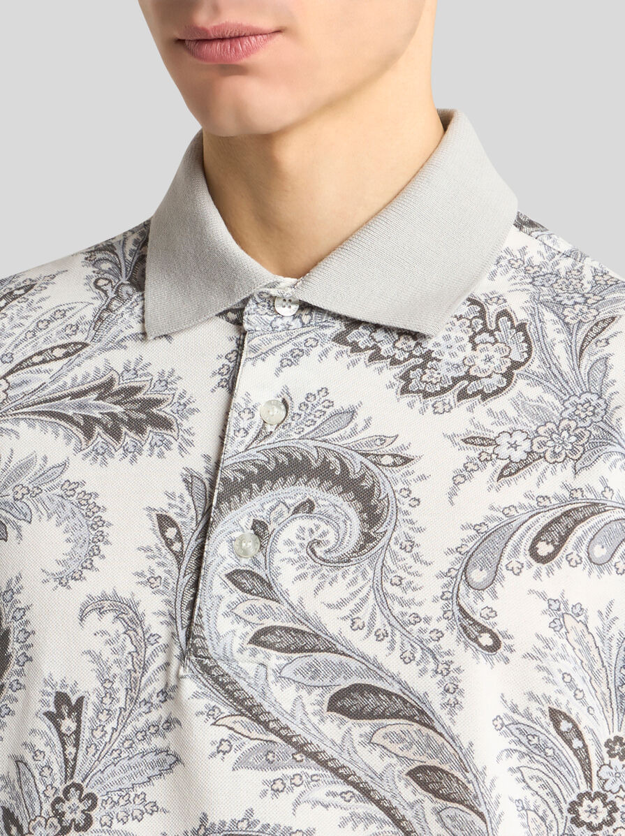FLORAL PAISLEY COTTON POLO SHIRT - 3
