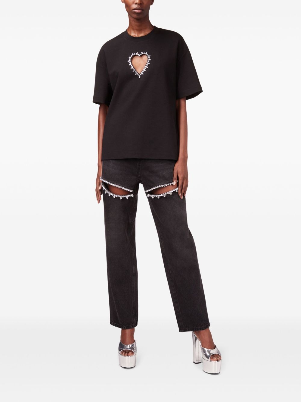 crystal-embellished T-shirt - 3