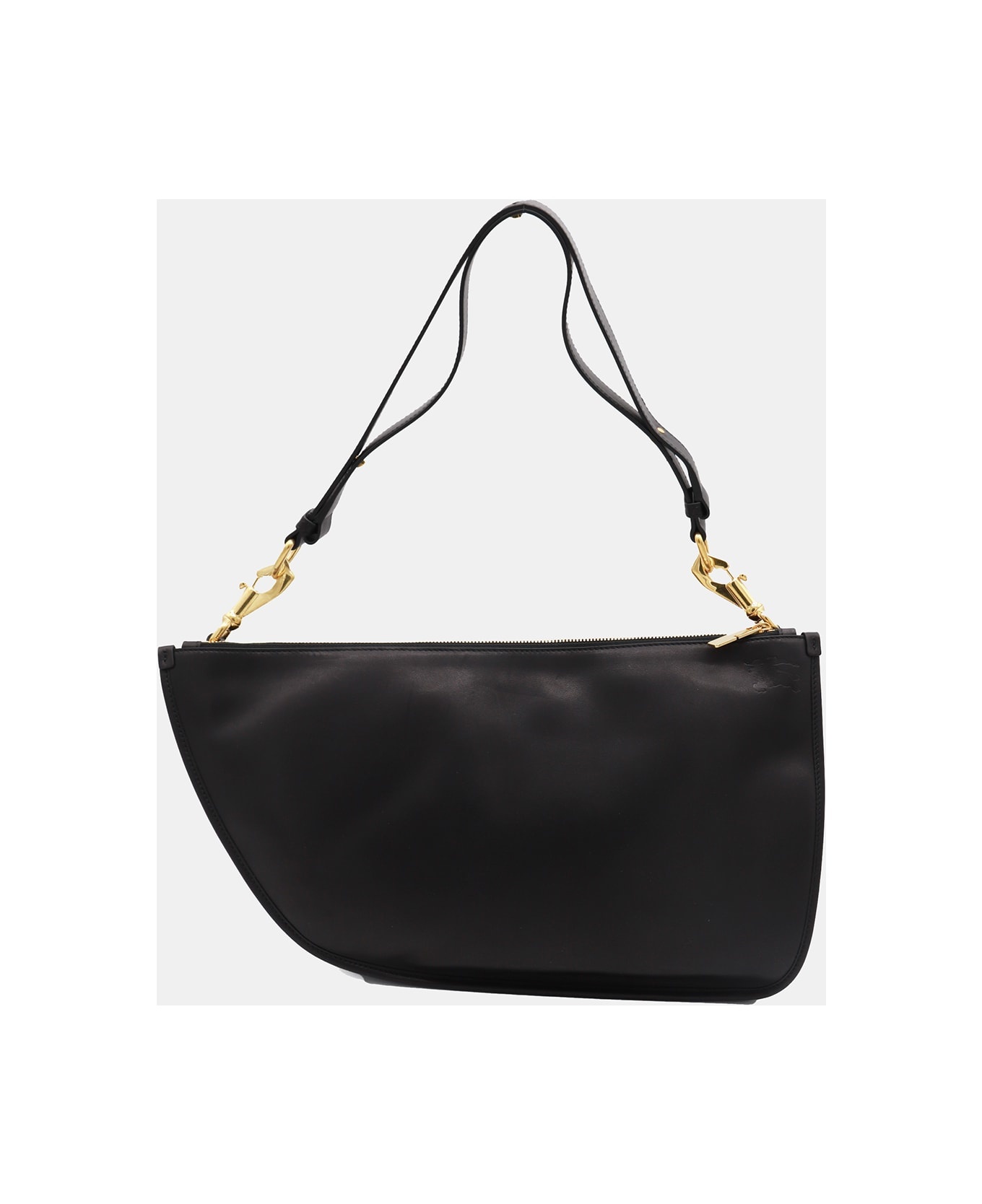 Black Leather Shoulder Bag - 2