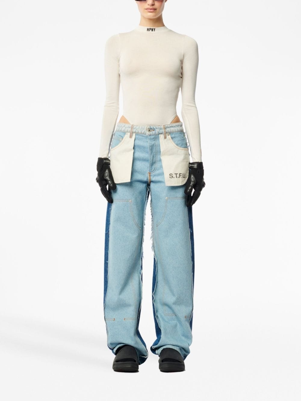 mid-rise panelled jeans - 2