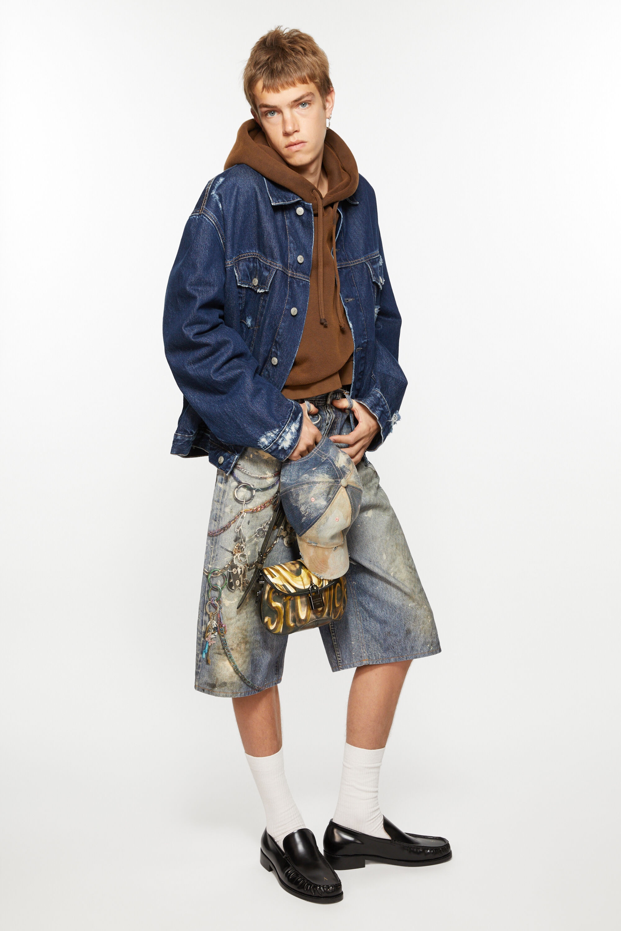 Distressed denim jacket - Relaxed fit - Mid blue - 5