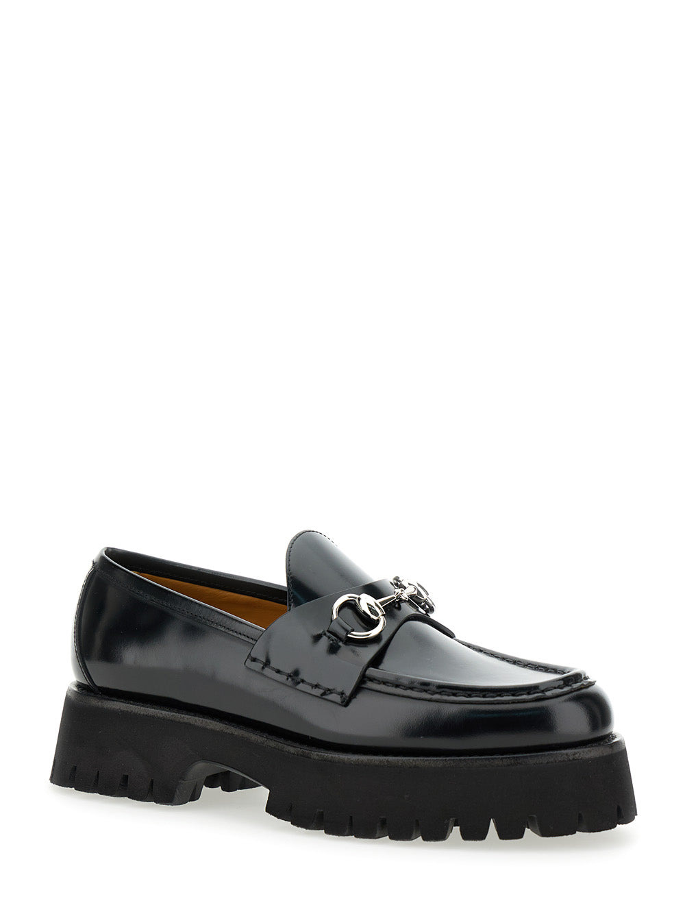 Gucci Women 'Sylke' Black Loafers With Chunky Platform And Horsebit Detail In Leather Woman - 2