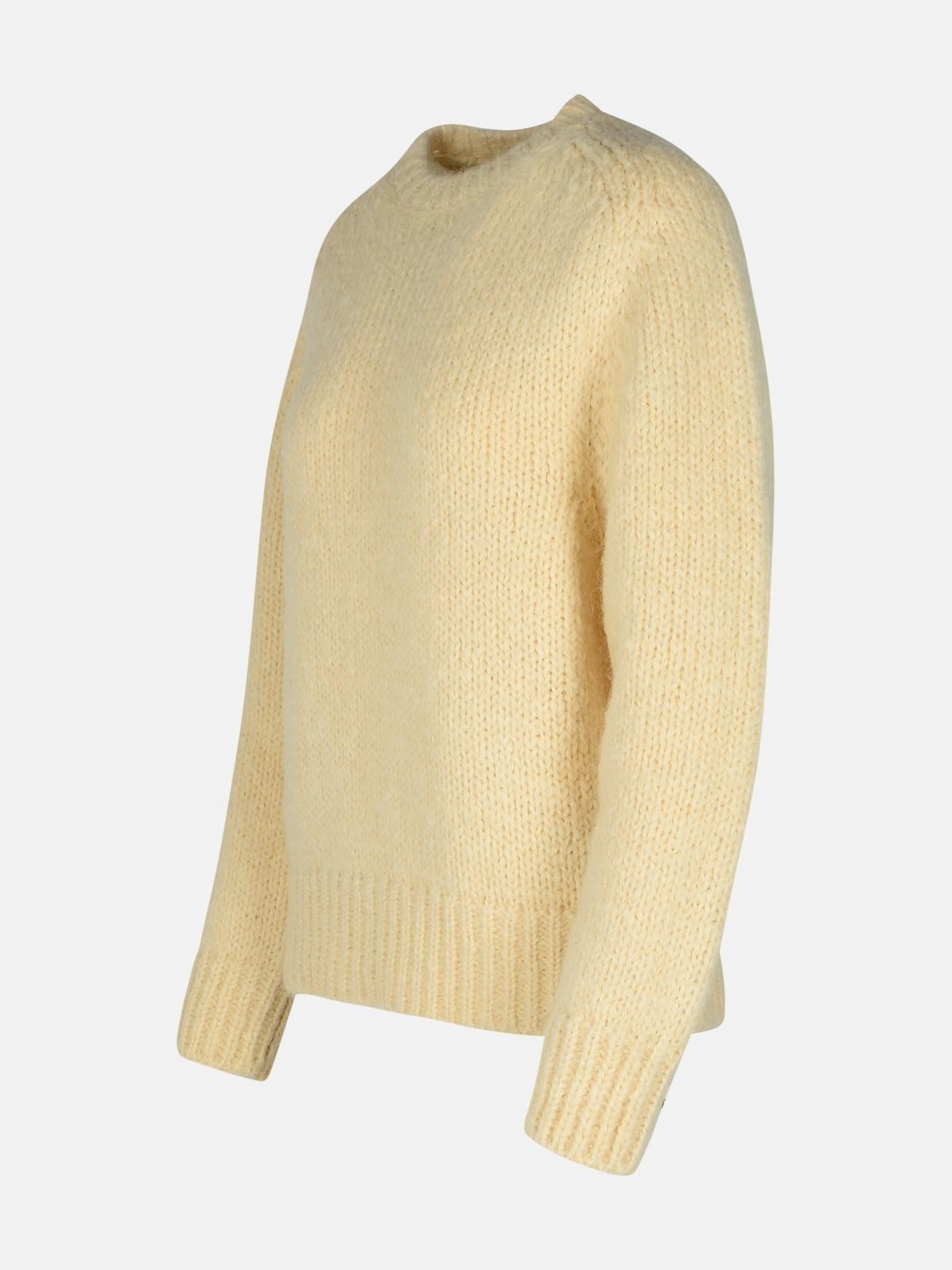 CREAM MOHAIR BLEND SWEATER - 2