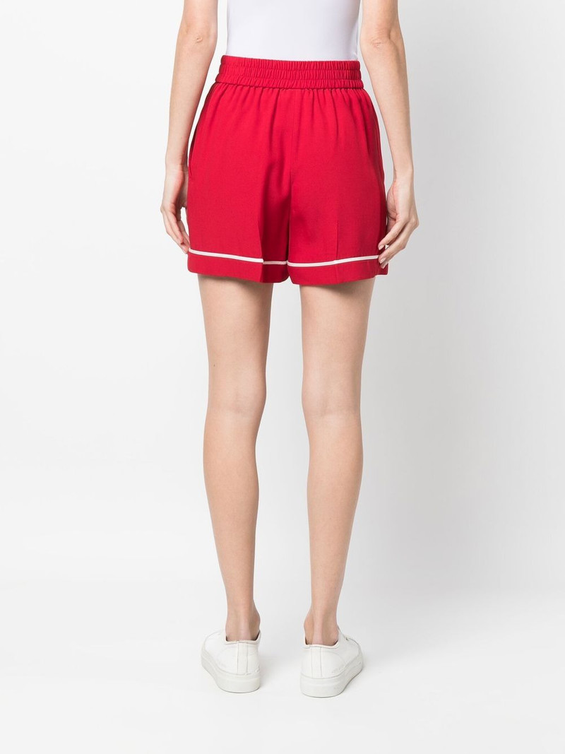 contrast-trim crepe shorts 4