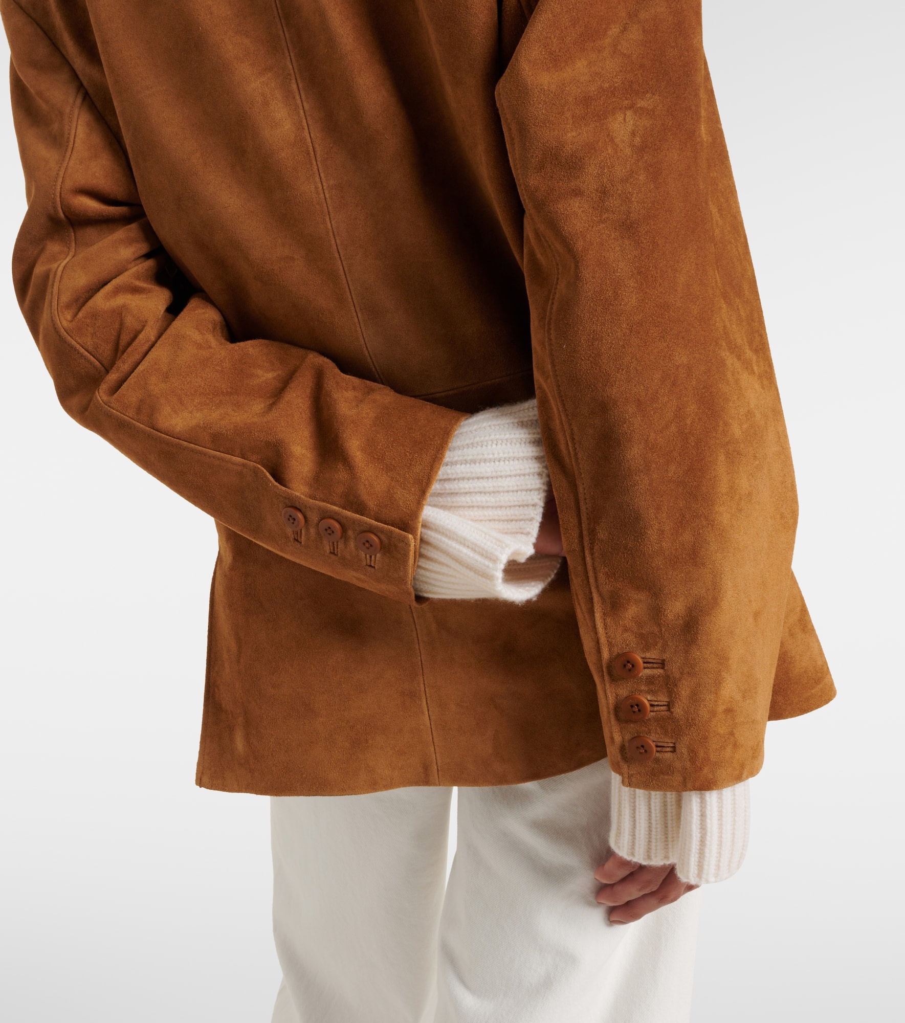 Corrine single-breasted suede jacket - 6