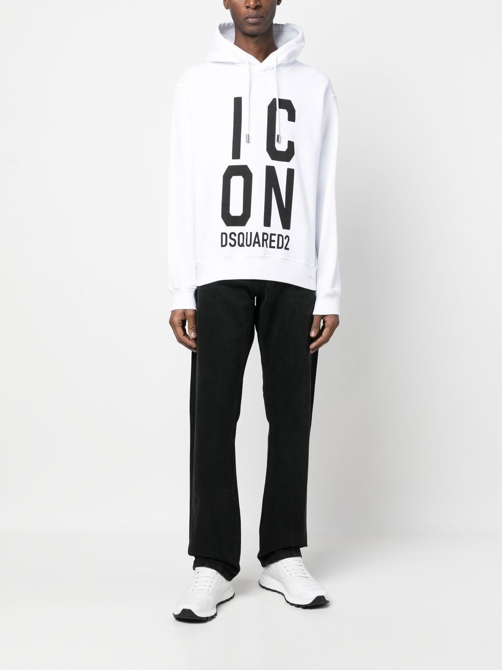 Icon-print cotton hoodie - 2