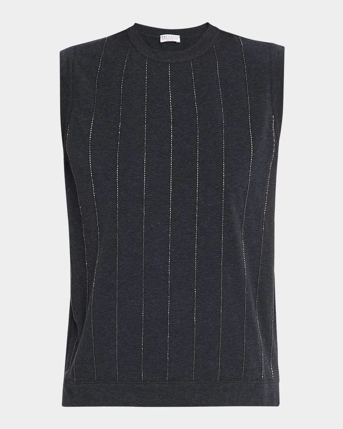 Baguette Striped Jersey Stretch Sleeveless Top - 1