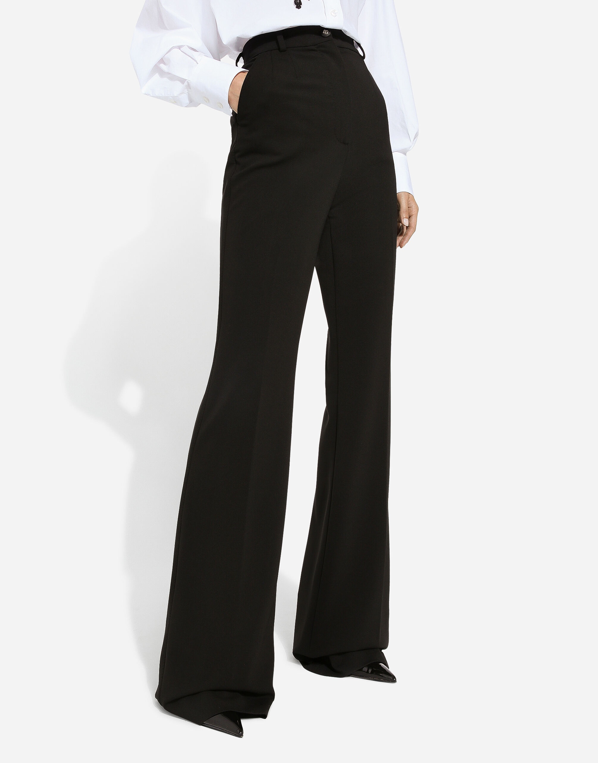 Flared jersey Milano rib pants - 4