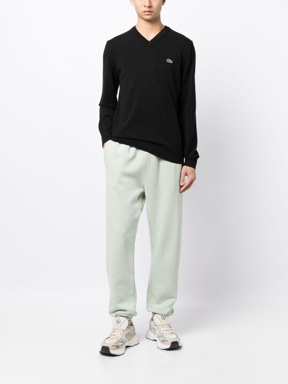 logo-embroidered fine-ribbed jumper - 2