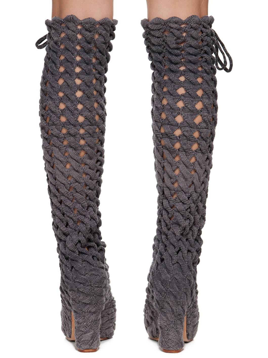 SSENSE Exclusive Gray Spiral Cable Boots - 2