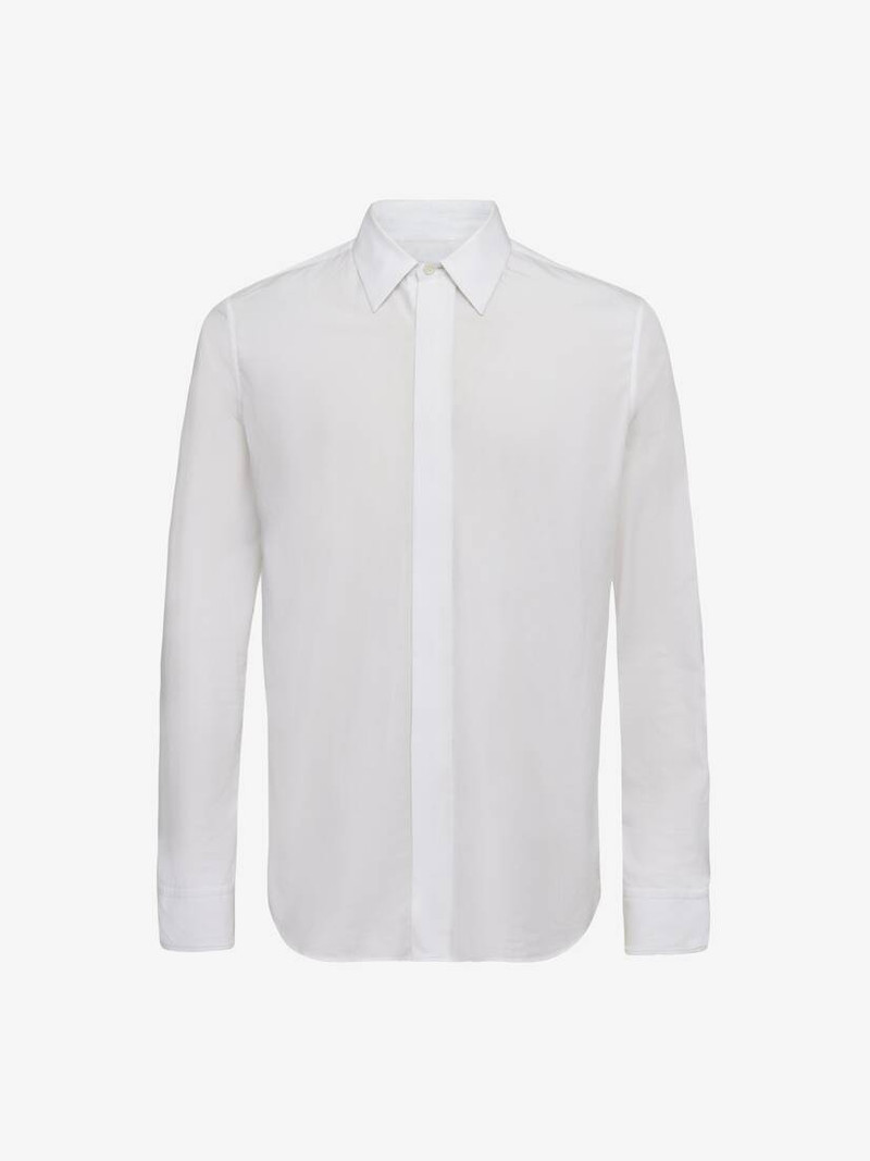 Men's Folded Placket Shirt in White - 1
