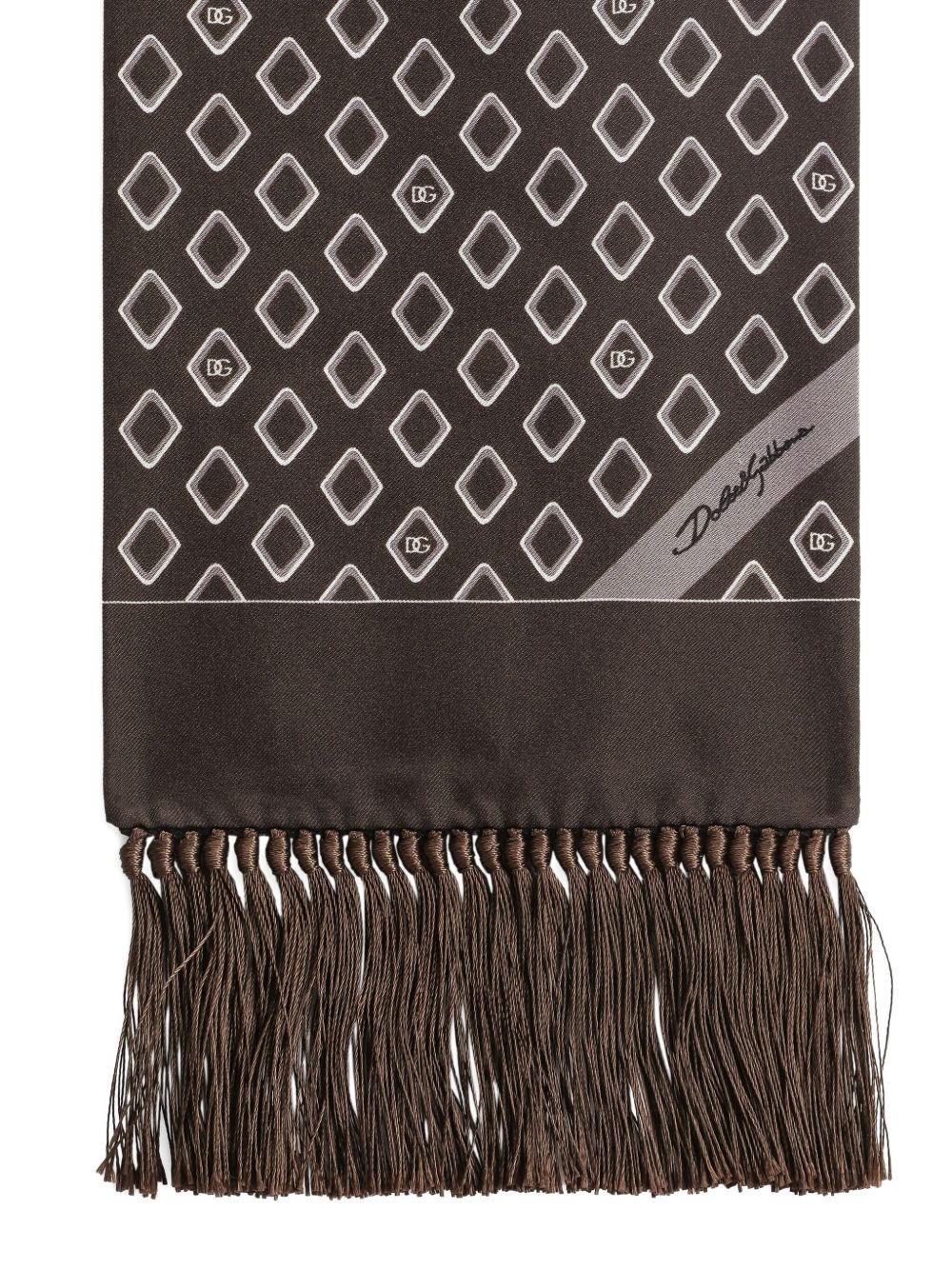 geometric-pattern silk scarf - 2