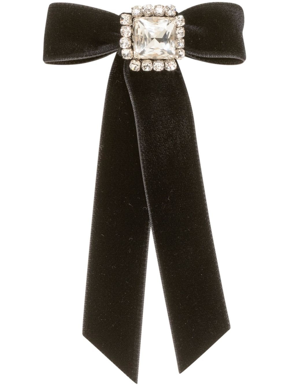 Maura crystal-embellished velvet hair clip - 1