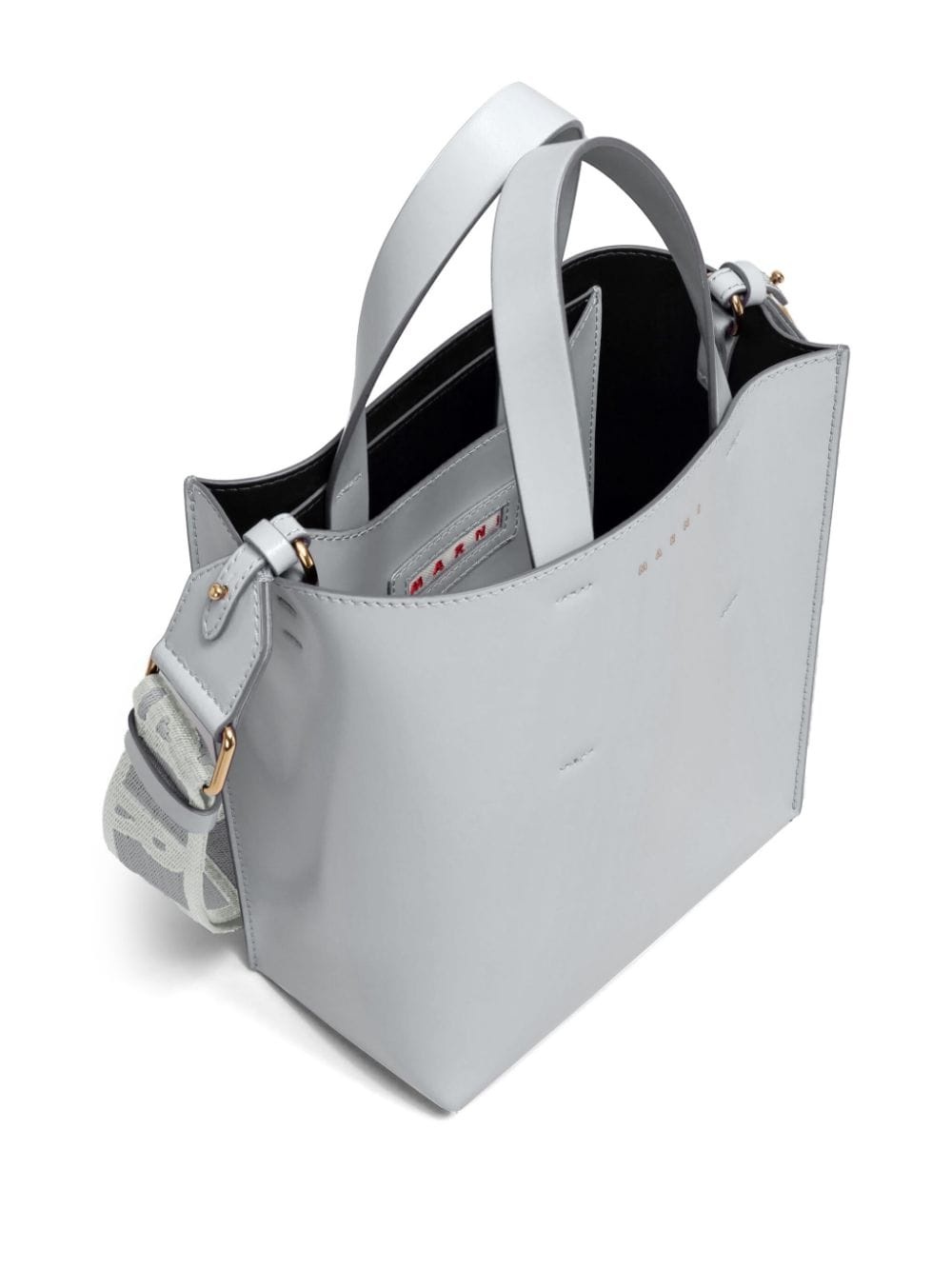 logo-strap leather tote bag - 6