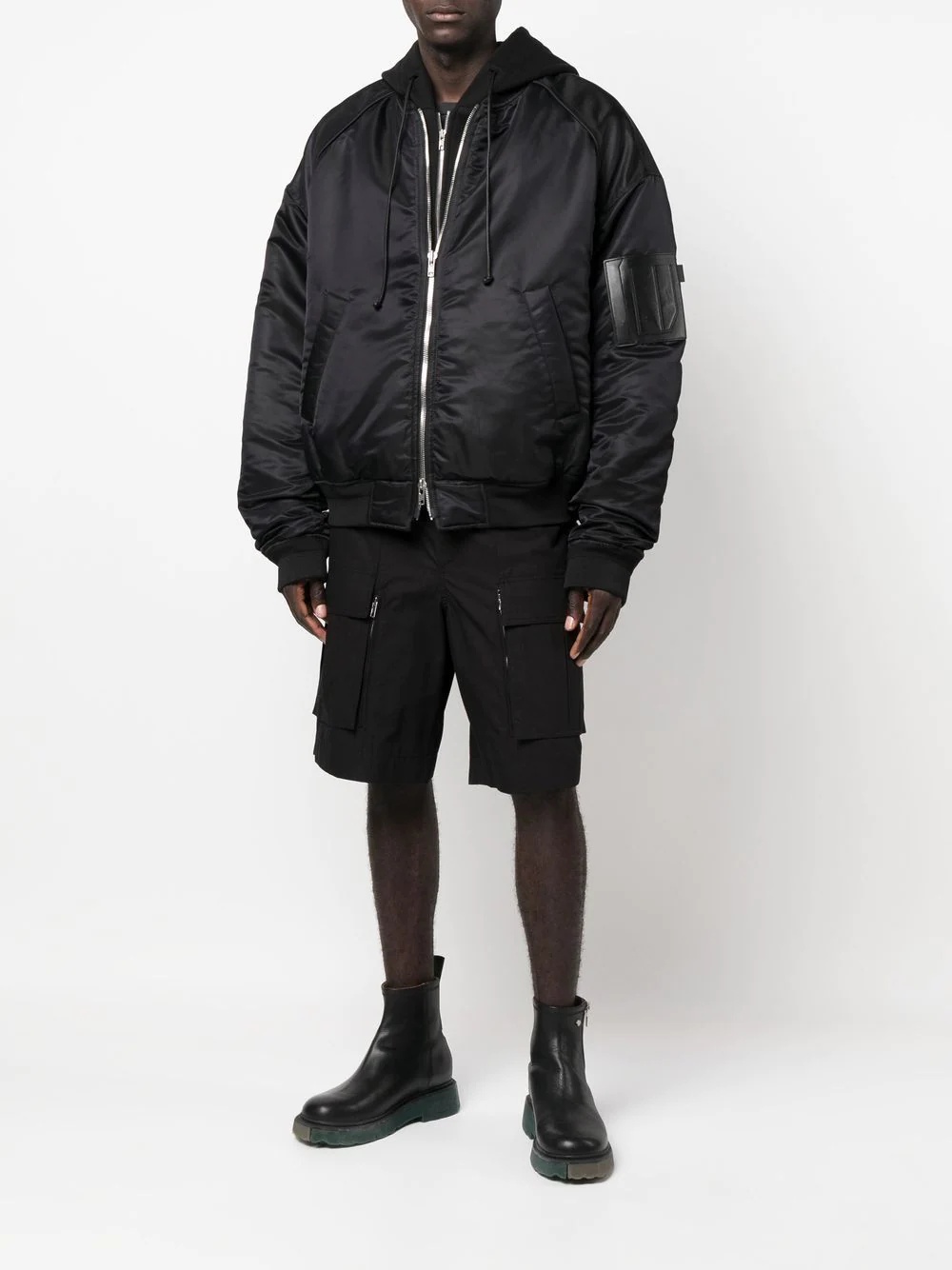 zip-up hooded bomber jacket - 2