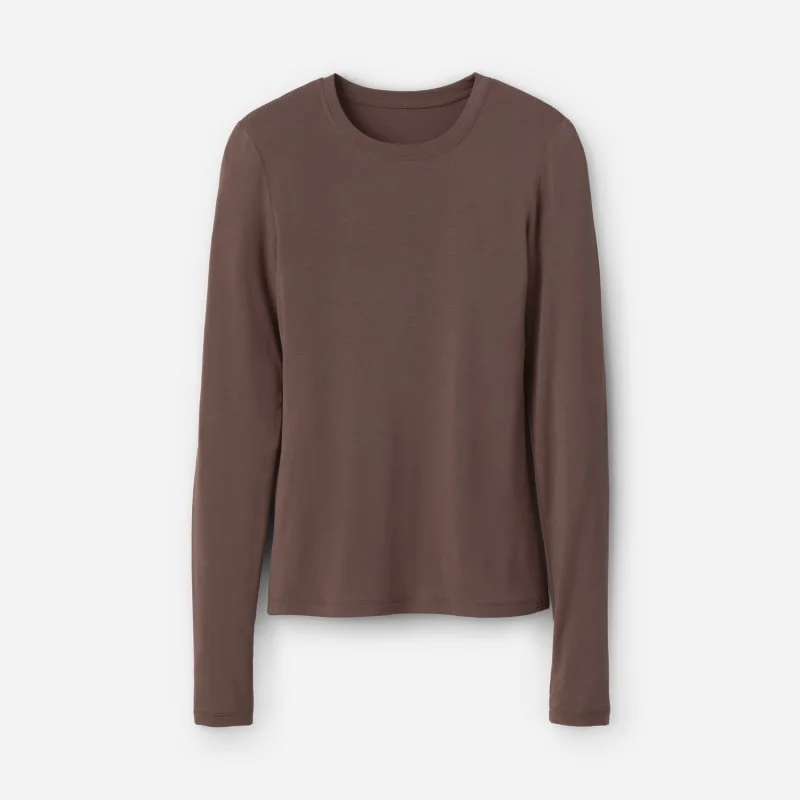 ® Women's Aidelene Long Sleeve Tee LENZINGu2122 ECOVEROu2122 Viscose Blend Tops in Allspice - 1