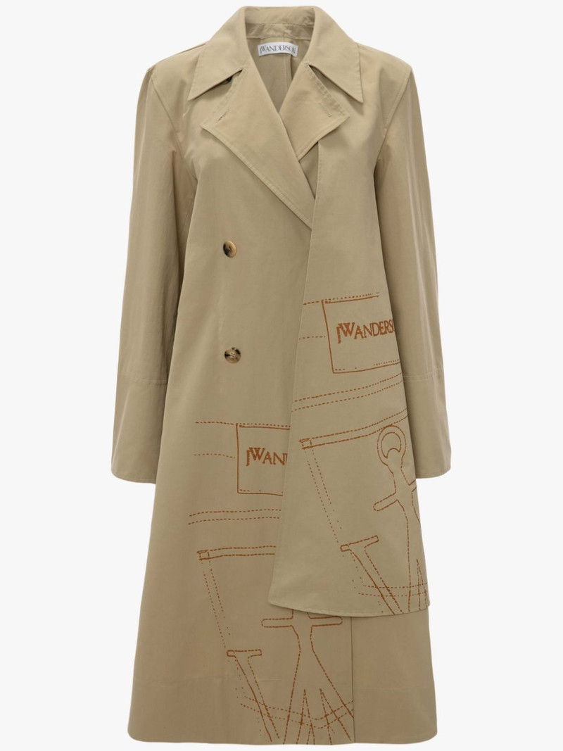 LOGO PRINT TRENCH COAT 1