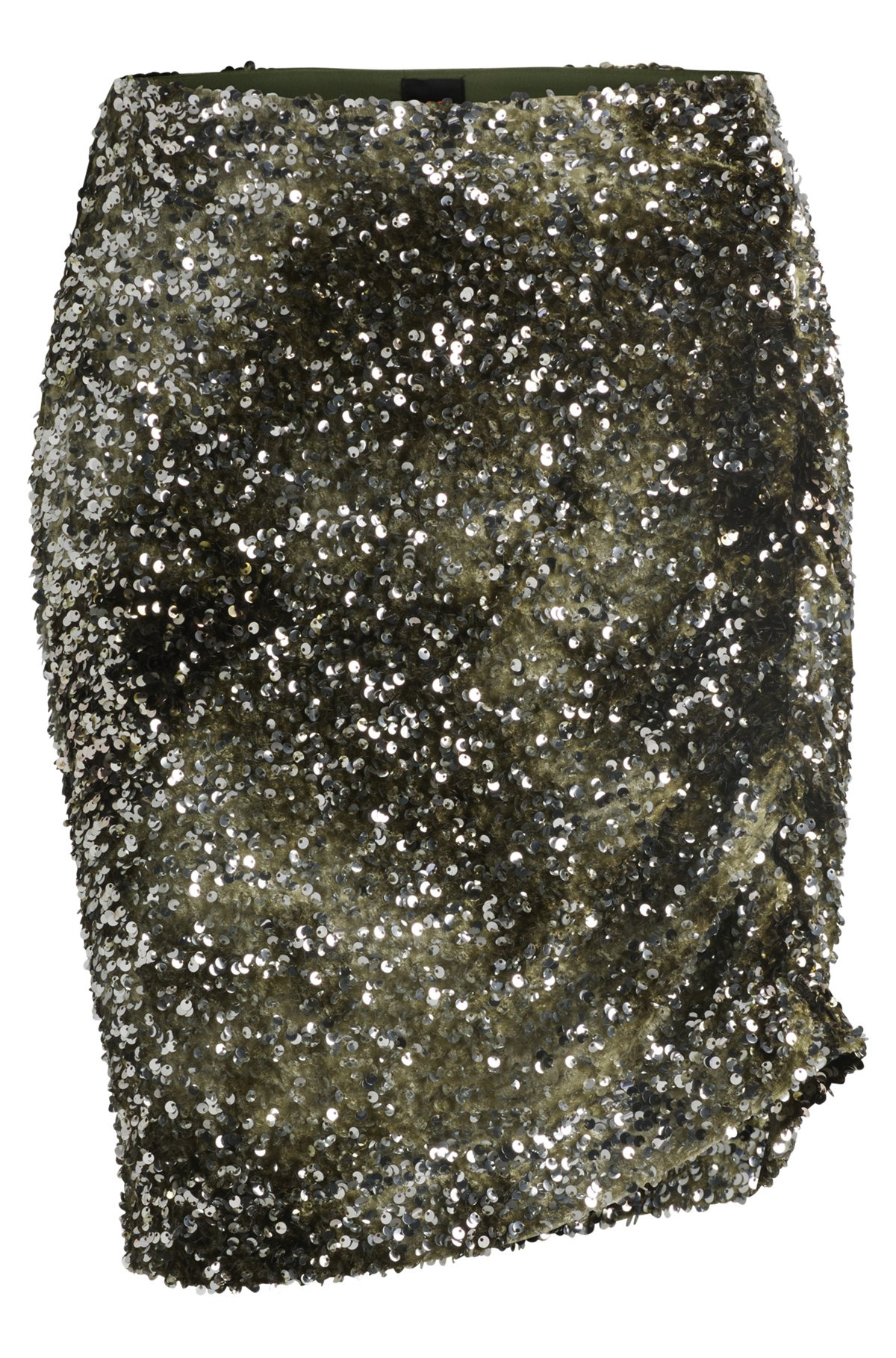 SLIM-FIT VELOUR MINI SKIRT WITH GATHERED DETAILS - 1