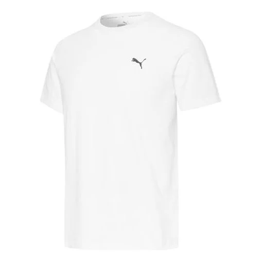 PUMA Logo Round Neck Sports Short Sleeve White 848723-02 - 1