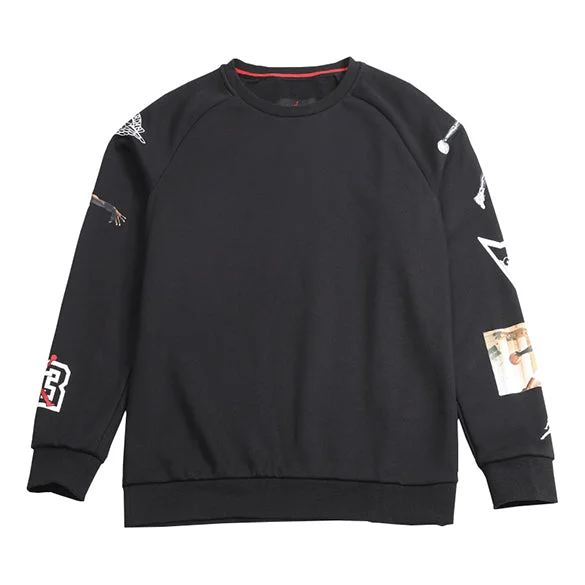 Air Jordan Printing Fleece Lined Athleisure Casual Sports Pullover Black CD5872-010 - 1