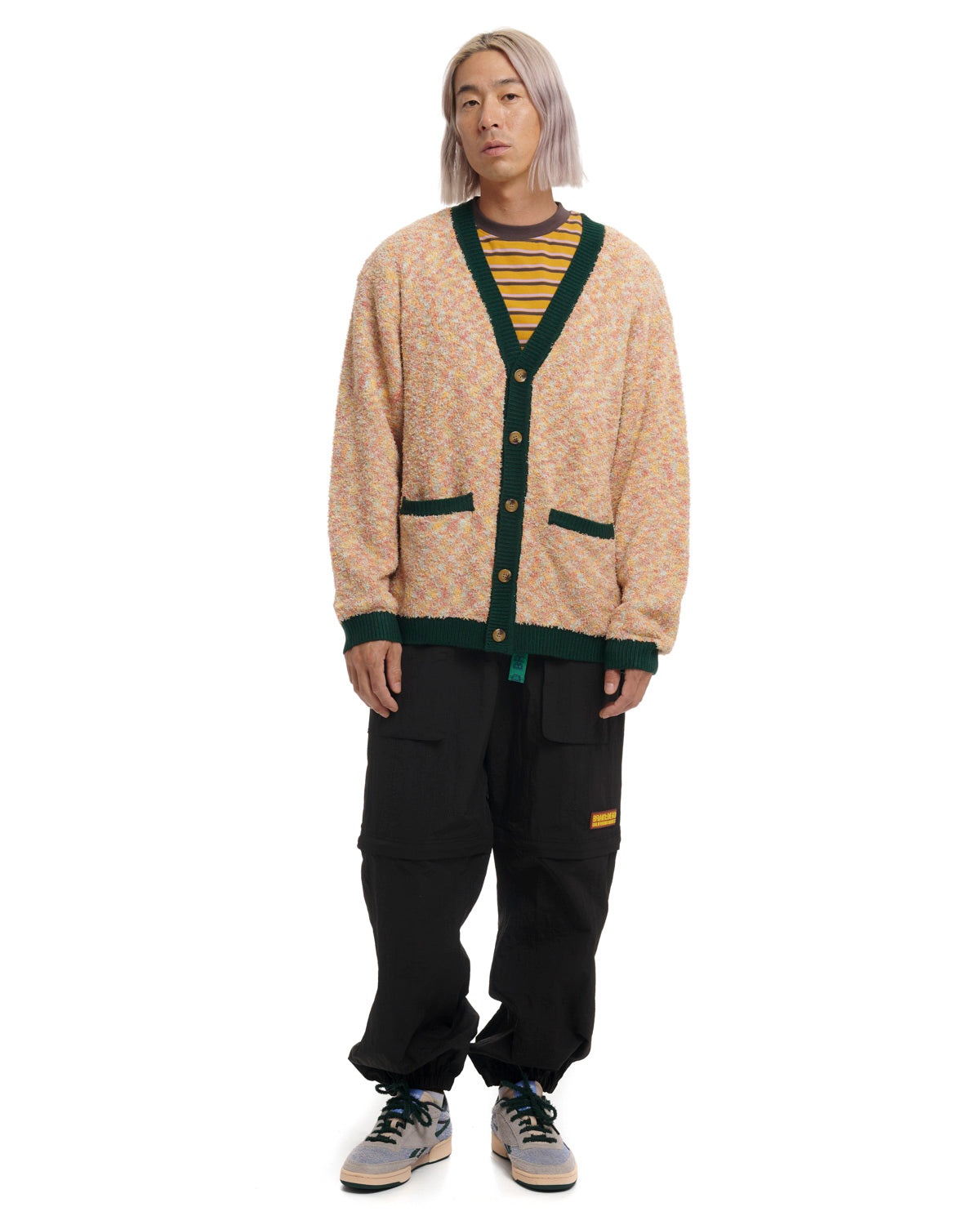 Teddy Fur Striped Cardigan - Brown Multi - 4