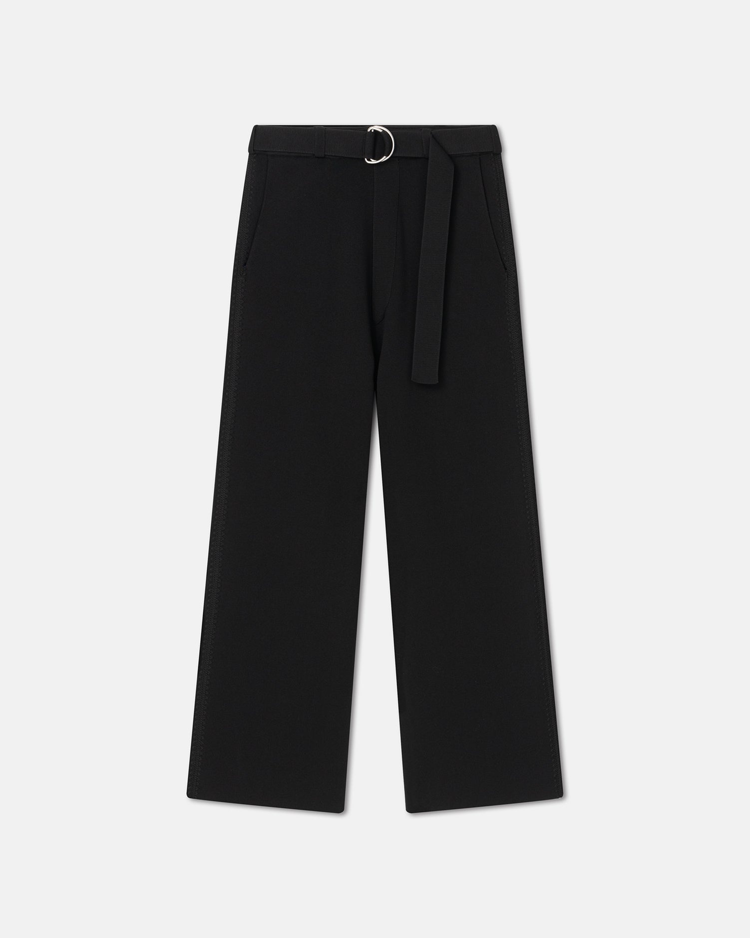 Crochet-Trim Barrel-Leg Pants - 1