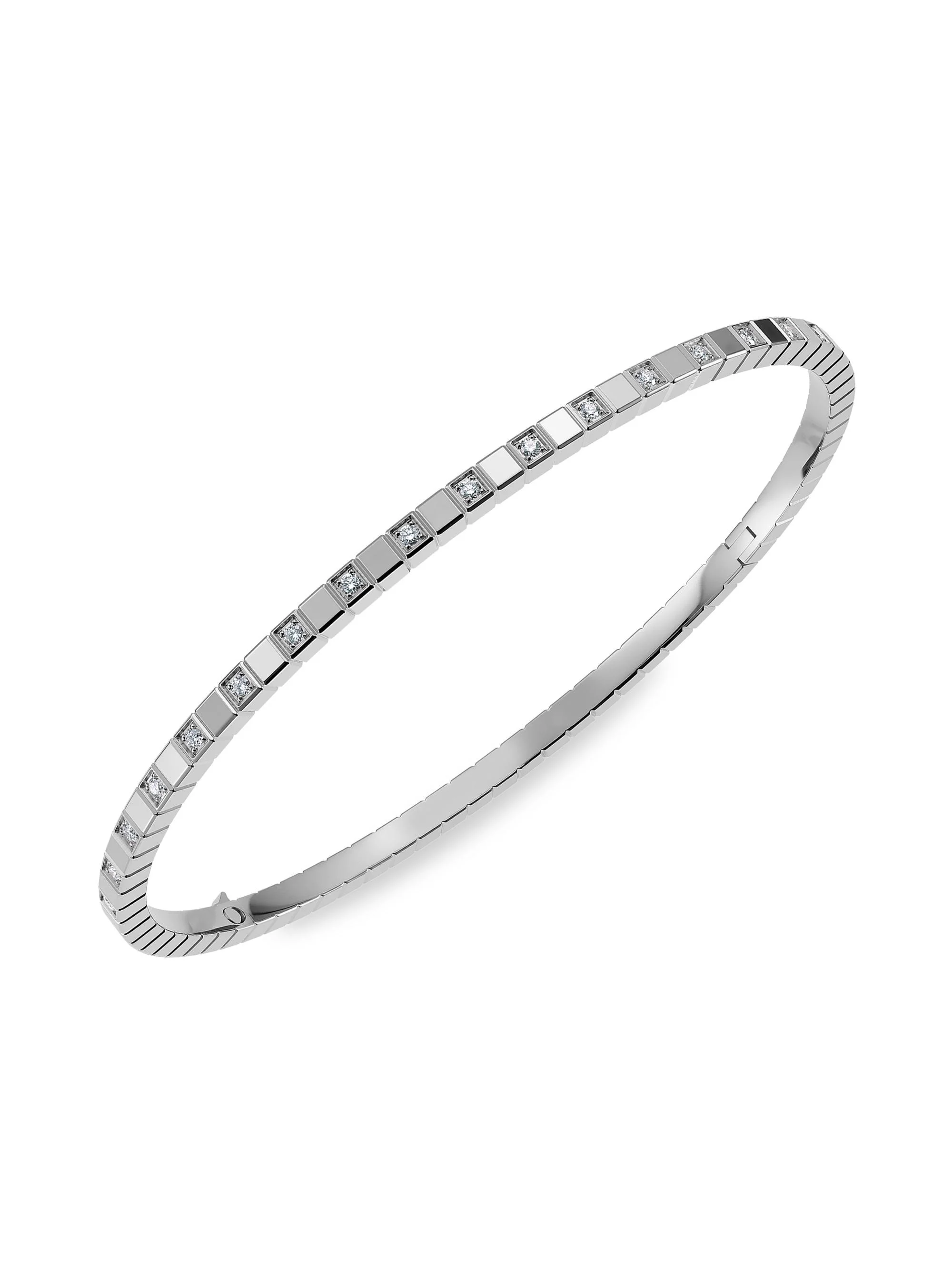 Women's Ice Cube 18K White Gold & 0.33 TCW Diamond Bangle Bracelet - White Gold - 1