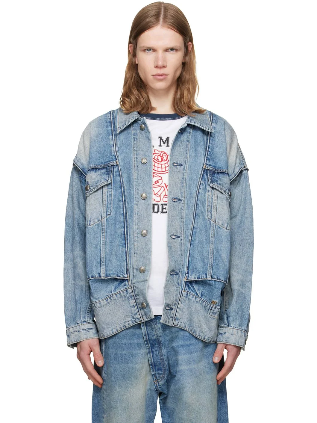 Blue Roxy Moto Denim Jacket - 1
