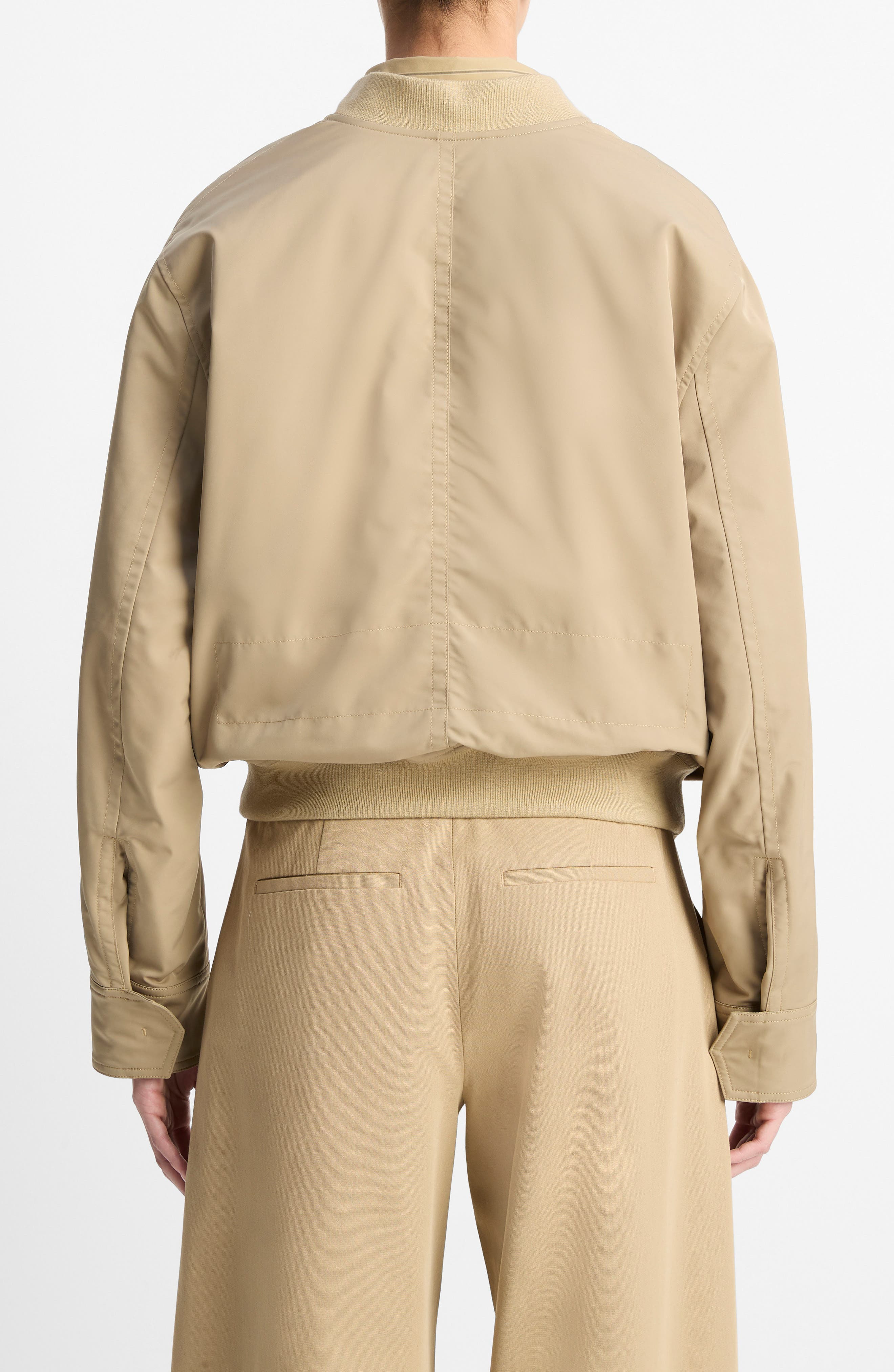 Vince Relaxed Tech Bomber Jacket in Fawn at Nordstrom - 2