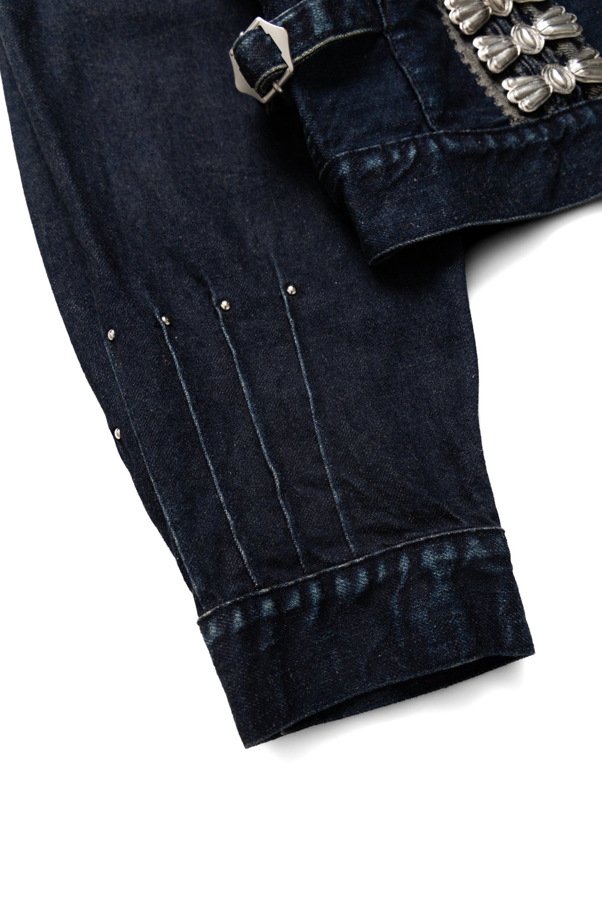 12oz YAGASURI Jacquard Denim CHIMAYO Drizzler JKT - Indigo - 8