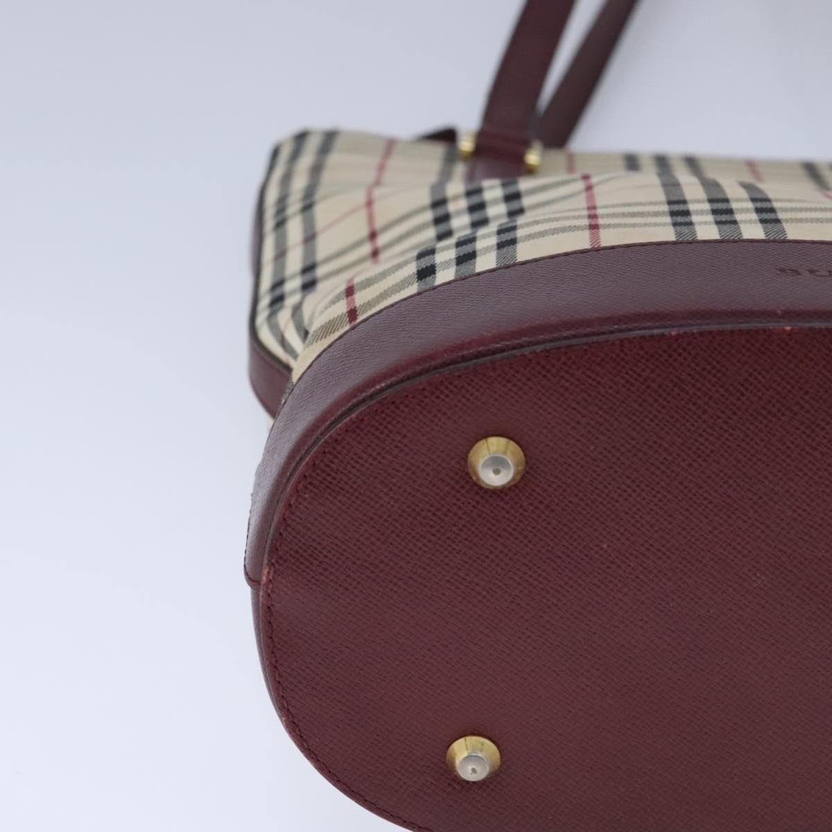 Burberry Nova Check Hand Bag Canvas Beige - 9