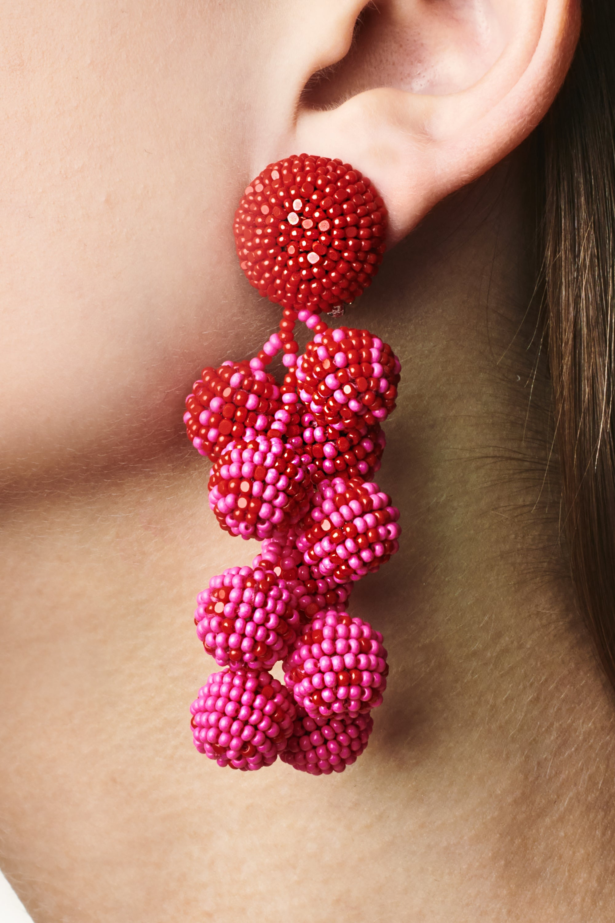 COCONUTS EARRINGS - GOJIBERRY/FUCHSIA - 2