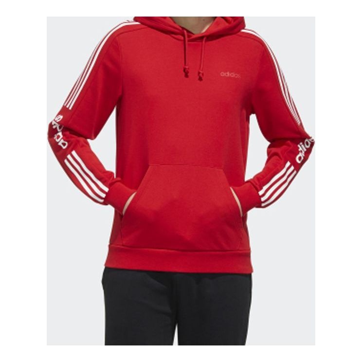 adidas neo M Ce 6S Hdy Side Stripe Knit Sports Pullover Red FU1070 - 2